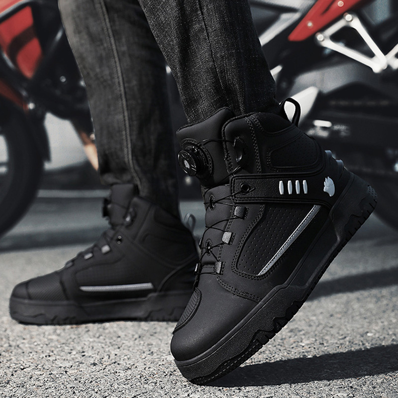 Cycling Commute Shoes - Men Motorcycle Riding Boots Waterproof Motocross